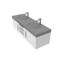Castello Usa Thames 60-inch White Vanity Set with Gray Top and Chrome Handles CB-MC-60W-CHR-20146-GR - alternate 7